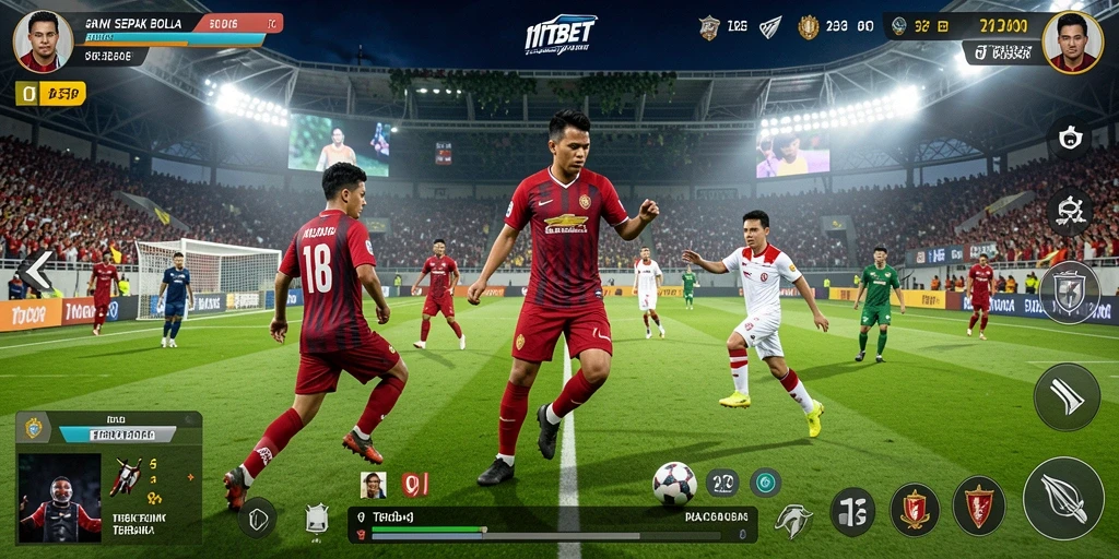 Screenshot gameplay 11TBET menunjukkan aksion sepak bola yang mendebarkan.