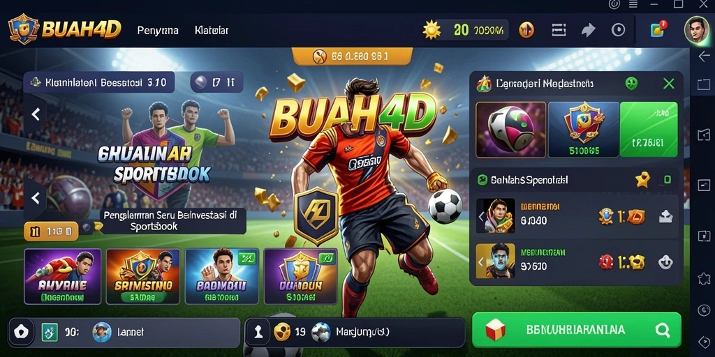Tampilan menarik dari antarmuka BUAH4D saat melakukan taruhan olahraga.