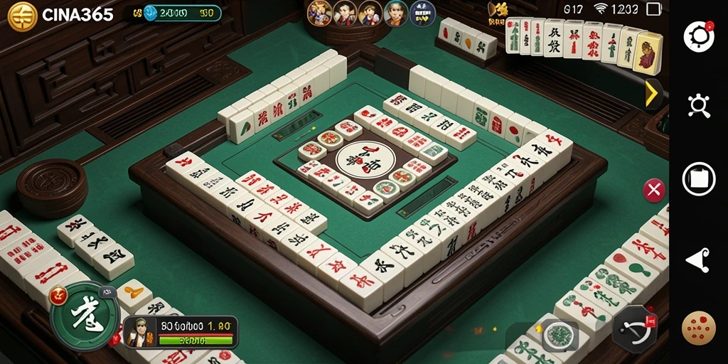 Tampilan gameplay Mahjong dalam CINA365 yang menarik dan interaktif.