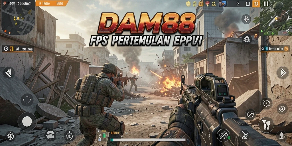 Screenshot dari gameplay intens DAM88 dengan pertempuran FPS seru.