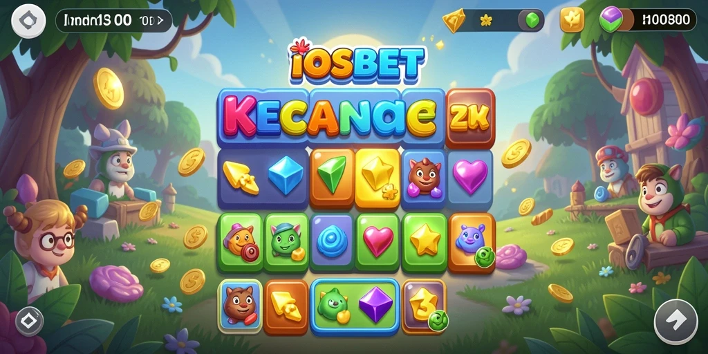 Screenshot utama IOSBET menampilkan gameplay Match-3 yang seru dan menantang.