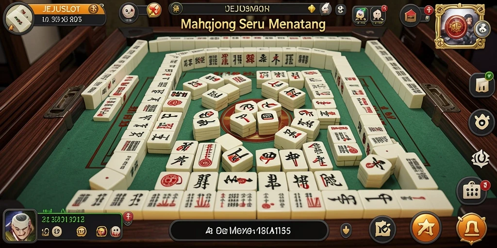 Tampilan gameplay Mahjong yang seru dalam JEJUSLOT.