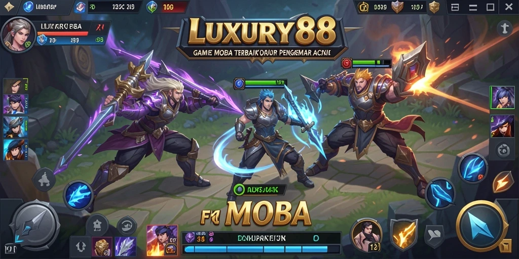 Screenshot gameplay LUXURY88 menampilkan pertarungan seru antar karakter.