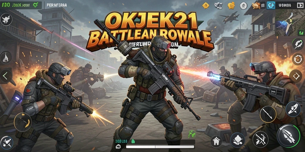 Gameplay seru di dunia Battle Royale OKJEK21.