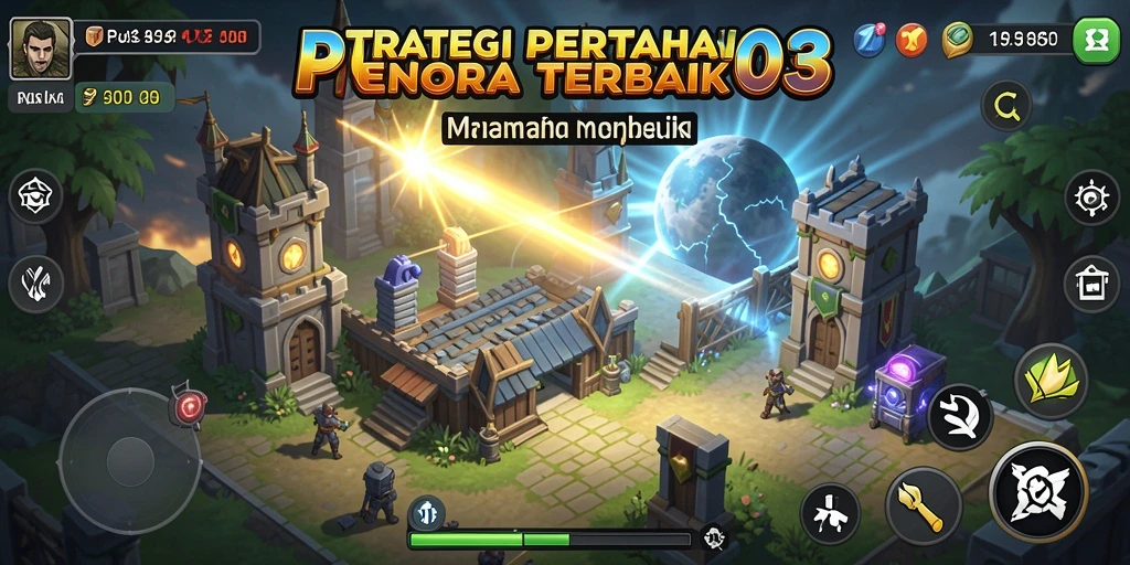 Screenshot gameplay PUSAT303 menampilkan menara dengan strategi pertahanan yang unik.