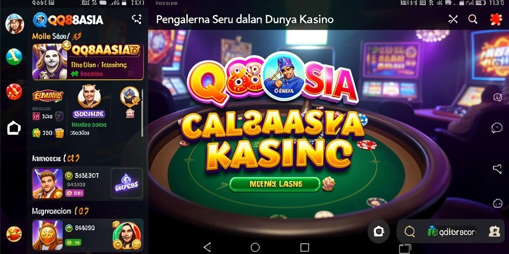 Tampilan gameplay menarik dari QQ88ASIA dalam suasana Kasino.