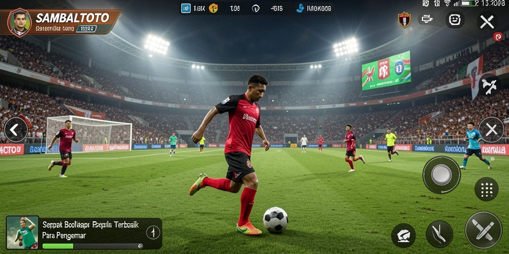 Tampilan gameplay menarik dari SAMBALTOTO dalam aksi sepak bola.