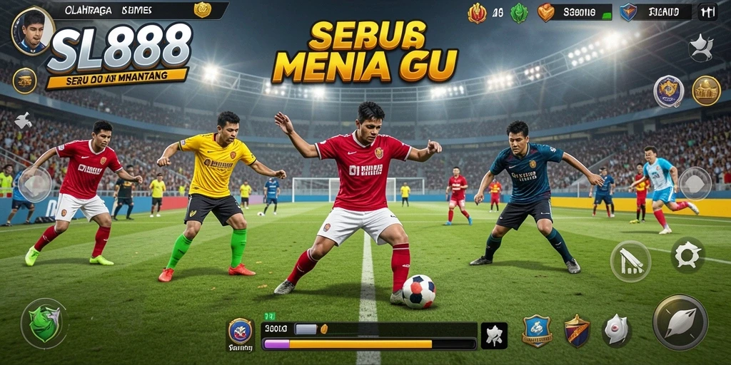 Screenshot utama SL888 menampilkan gameplay seru dalam pertandingan olahraga.
