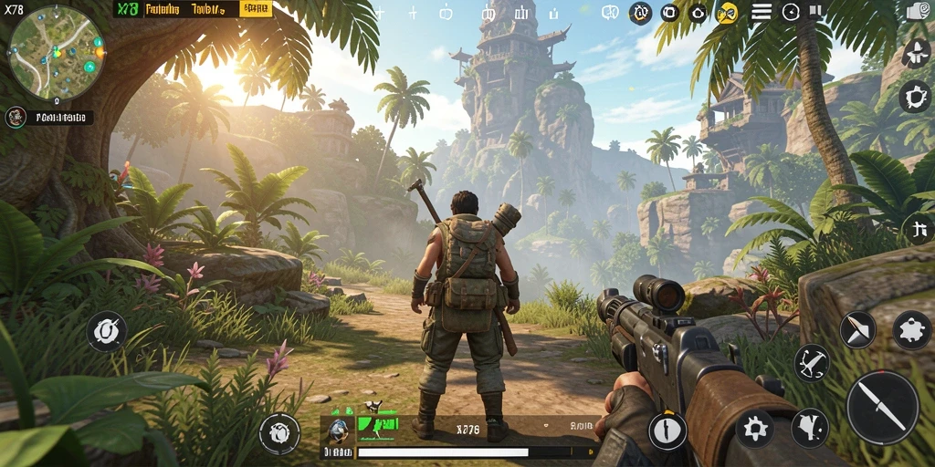 Tampilan gameplay X78 yang menakjubkan di dunia terbuka.